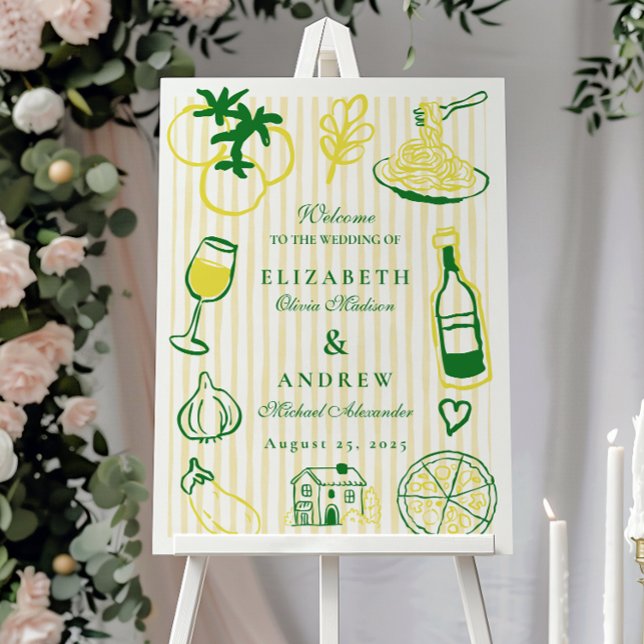 Yellow Italian Wedding Sketch Foam Board (Creator Uploaded)
