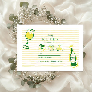 Yellow Italian Wedding Sketch RSVP Card