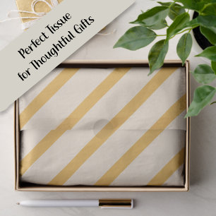 Yellow Ivory Cream Beige Stripes  Tissue Paper