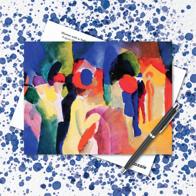 Yellow Jacket Abstract August Macke Postcard (Creator Uploaded)