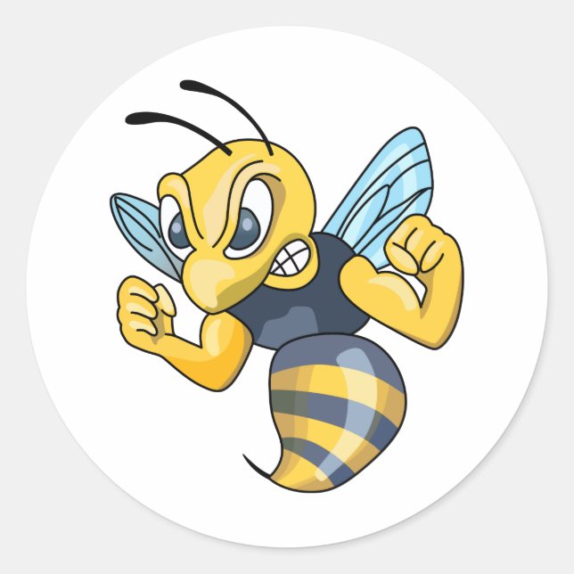 YELLOW JACKET HORNET CLASSIC ROUND STICKER (Front)