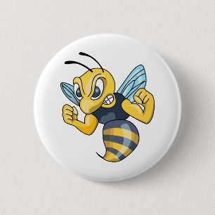 YELLOW JACKET HORNET PINBACK BUTTON