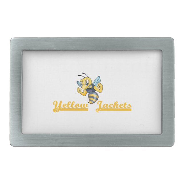 YELLOW JACKETS RECTANGULAR BELT BUCKLE (Front)
