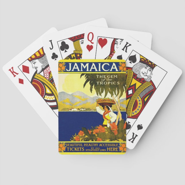 Yellow Jamaica Poster Poker Cards (Back)