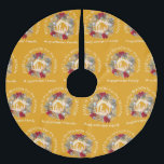 Yellow JESUS IS THE REASON Christmas Wreath Brushed Polyester Tree Skirt<br><div class="desc">Yellow JESUS IS THE REASON Christmas Wreath Nativity Tree Skirt, showing a nativity scene inside a festive Christmas wreath. The inspirational quote reads JESUS IS THE REASON FOR THE SEASON, and underneath there is a placeholder name which you can replace with your name or Scripture or other text. The design...</div>