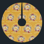 Yellow JESUS IS THE REASON Christmas Wreath Brushed Polyester Tree Skirt<br><div class="desc">Yellow JESUS IS THE REASON Christmas Wreath Nativity Tree Skirt, showing a nativity scene inside a festive Christmas wreath. The inspirational quote reads JESUS IS THE REASON FOR THE SEASON, and underneath there is a placeholder name which you can replace with your name or Scripture or other text. The design...</div>