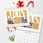 Yellow Joy Family Photo Collage Christmas Calendar<br><div class="desc">A bold design to start the year! Our modern custom calendar features a fun vibrant color block design in yellow with space for your own photos and family name. Simply click on "Personalize this template" to start customizing this unique product! Spread holiday joy to your loved ones with this special...</div>