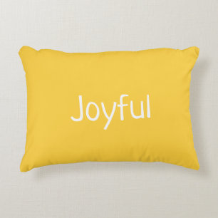 Yellow Joyful Affirmation Accent Pillow