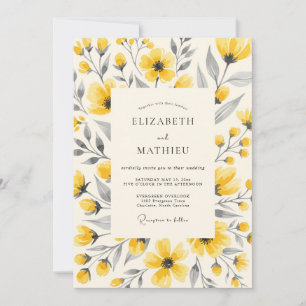 Yellow Jubilant Meadow Wedding Invitation