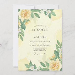 Yellow Jubilant Mediterranean Wedding Invitation