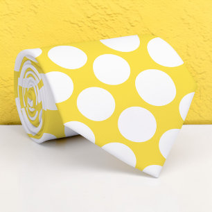 Yellow Jumbo Polka Dots Custom Necktie