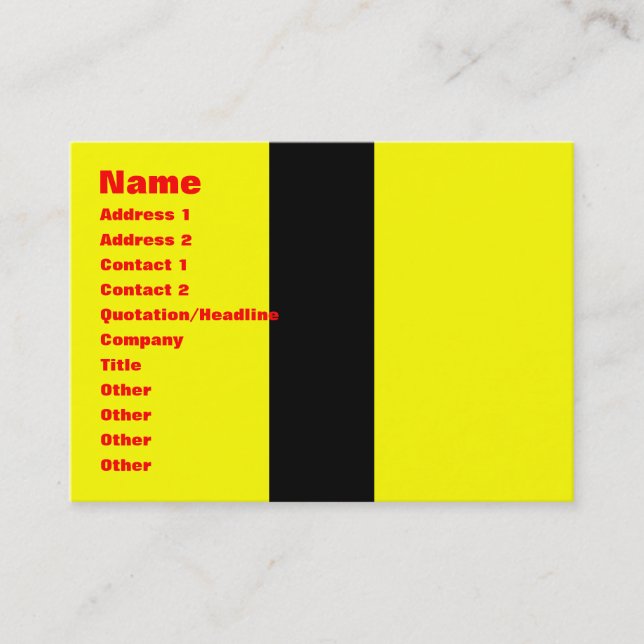 Yellow Jumpsuit Business Card (Front)