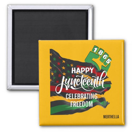 Yellow JUNETEENTH African American Flag Magnet