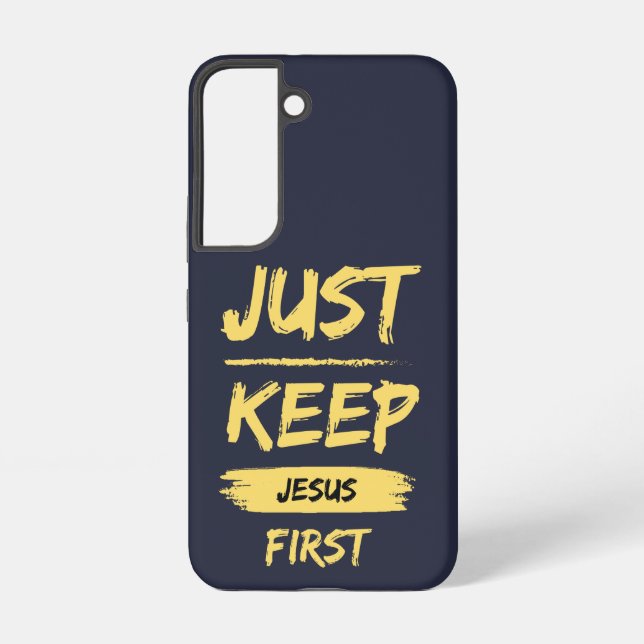 Yellow Just Keep Jesus First Samsung Galaxy Case (Back)
