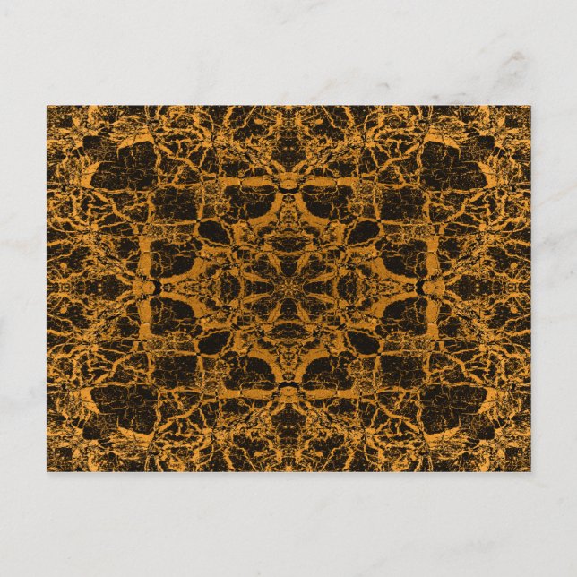 Yellow kaleidoscope pattern postcard (Front)