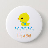 It's a Girl! - Pink Fish Cartoon - Gender Reveal Button