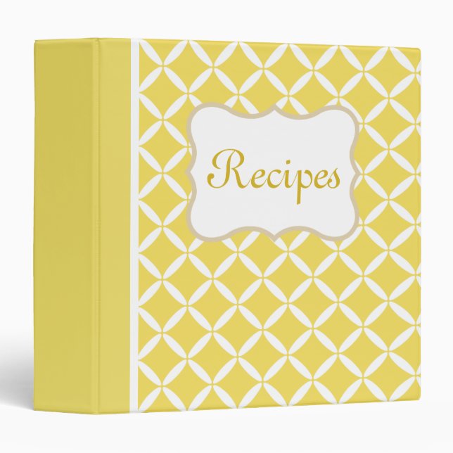 Yellow Kitchen Recipe Organizer Cookbook Binder (Front/Spine)