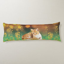 Yellow Kitty Body Pillow