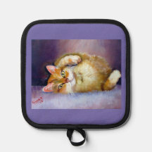 Yellow kitty Oven Mitts & Pot Holders