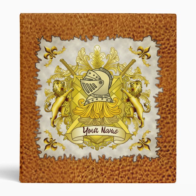 Yellow Knight Family Crest  Surname Binder  (Front)