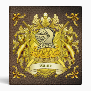 Yellow Knight Family Crest Surname binder