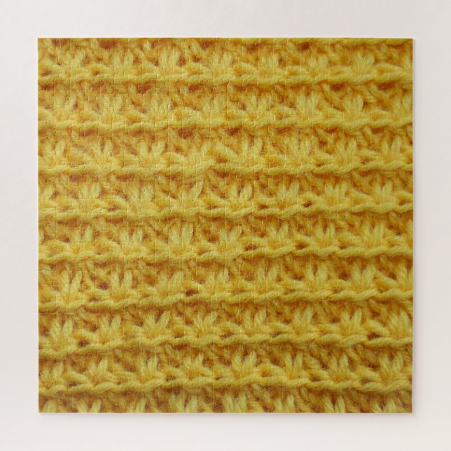 Yellow knitted fabric: striped texture. jigsaw puzzle (Vertical)