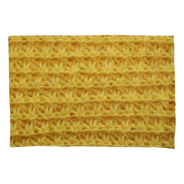 Yellow knitted fabric: striped texture. pillow case (Front)