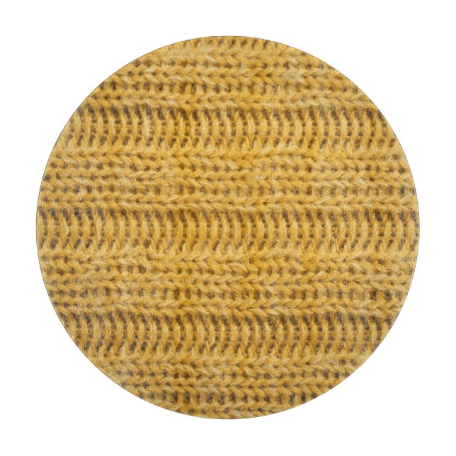 Yellow Knitted Textured Trendy Background Cutting Board (Front)