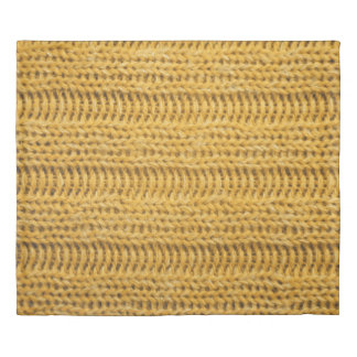 Yellow Knitted Textured Trendy Background Duvet Cover
