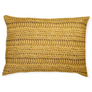 Yellow Knitted Textured Trendy Background Pet Bed