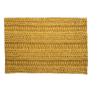 Yellow Knitted Textured Trendy Background Pillow Case