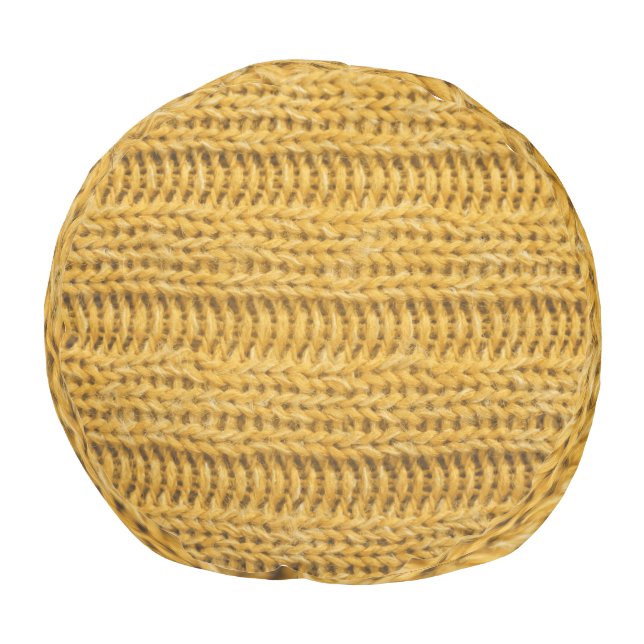 Yellow Knitted Textured Trendy Background Pouf (Bottom)