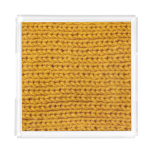 Yellow knitted wool, high-resolution texture. acrylic tray