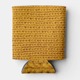 Yellow knitted wool, high-resolution texture. can cooler