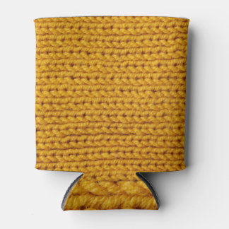 Yellow knitted wool, high-resolution texture. can cooler