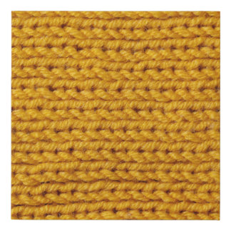 Yellow knitted wool, high-resolution texture. faux canvas print