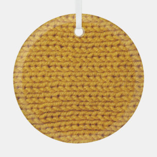 Yellow knitted wool, high-resolution texture. glass ornament