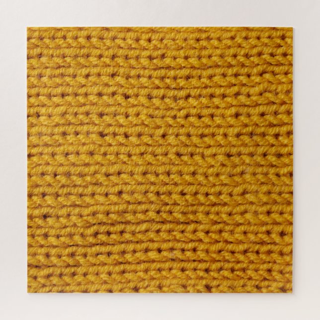 Yellow knitted wool, high-resolution texture. jigsaw puzzle (Vertical)