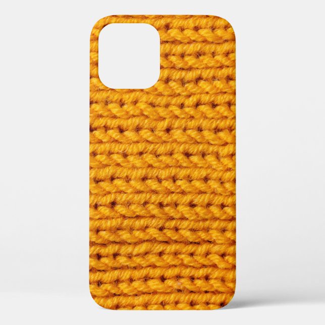 Yellow knitted wool texture background pattern wit Case-Mate iPhone case (Back)