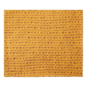 Yellow knitted wool texture background pattern wit duvet cover