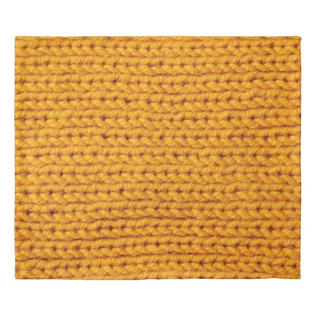 Yellow knitted wool texture background pattern wit duvet cover (Front)