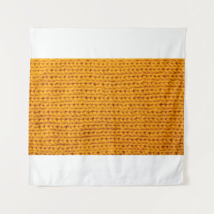 Yellow knitted wool texture background pattern wit tapestry
