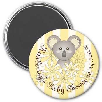 Yellow Koala Gender Neutral Baby Shower Favor Magnet by WindUpEgg at Zazzle