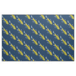 Yellow Koi fish watercolour Japanese art Fabric