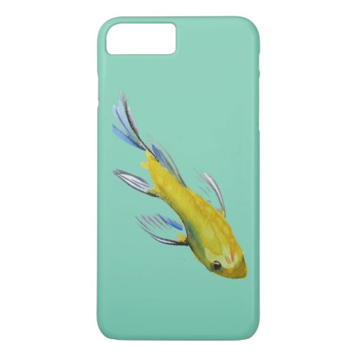 Yellow koi Japanese carp watercolour art fish iPhone 8 Plus7 Plus Case