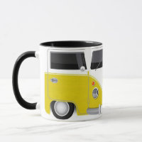 Yellow Kombi Taza Retro - Vintage Style Furgoneta