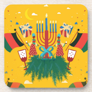 yellow Kwanzaa Coaster