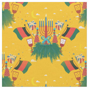 yellow kwanzaa fabric