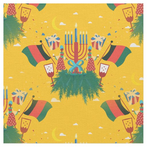 yellow kwanzaa fabric