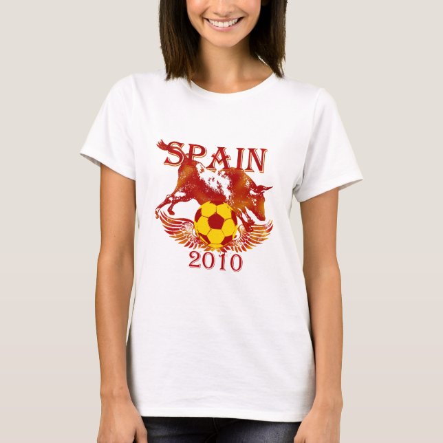 Yellow La Roja ladies Spanish Spain 2010 Tee (Front)